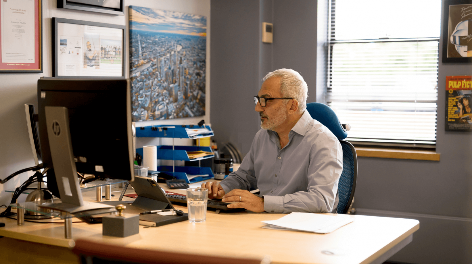 Photograph of Haslers employee at the external audit office. Accountants Essex